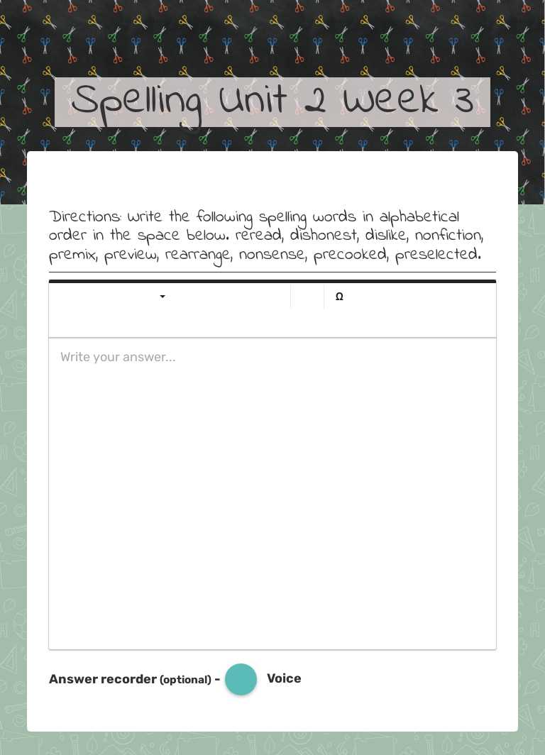 Spelling Unit 2 Week 3 Grade 4 worksheet preview