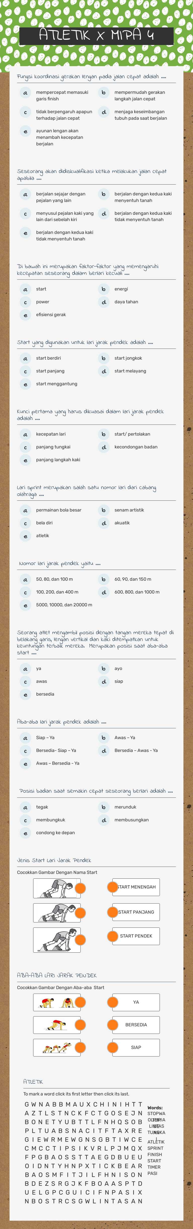 ATLETIK X MIPA 4 worksheet preview image