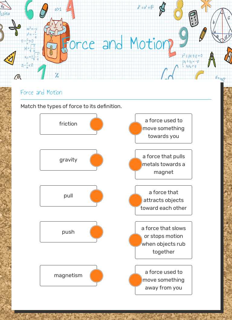 Force and Motion Grade 4 worksheet preview