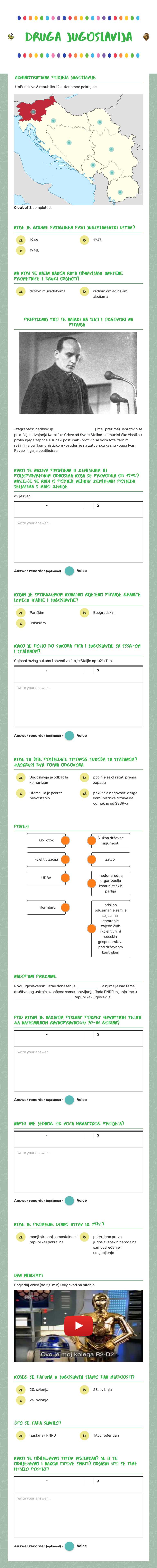 Druga jugoslavija worksheet preview image