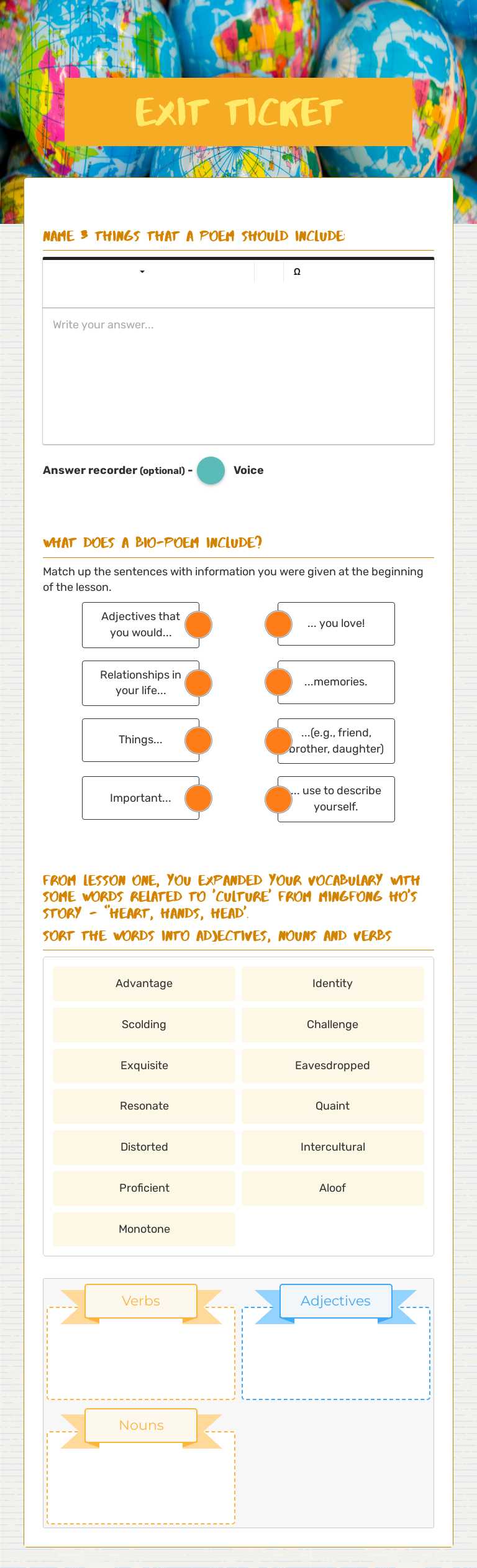 Exit ticket worksheet preview image