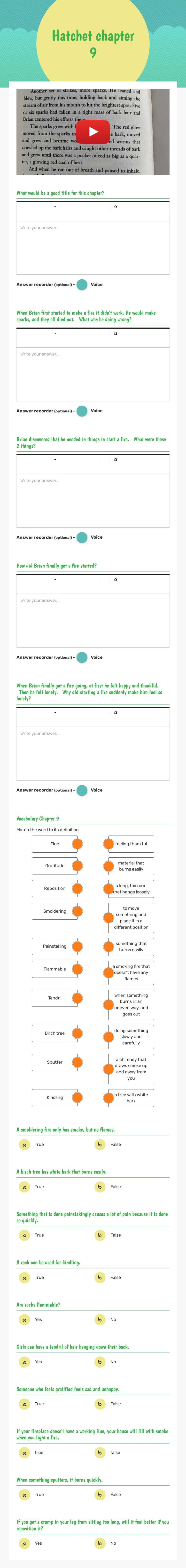 Hatchet
chapter 9 worksheet preview image