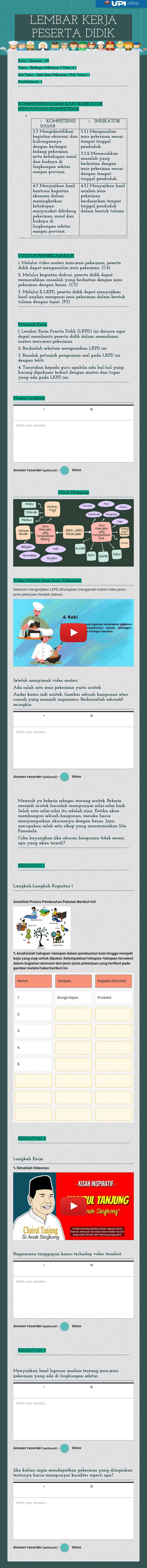 LEMBAR KERJA PESERTA DIDIK worksheet preview image