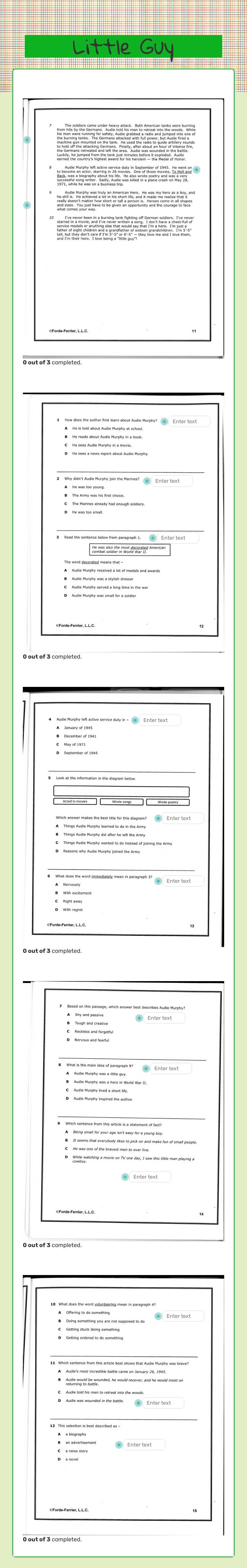 Little Guy worksheet preview