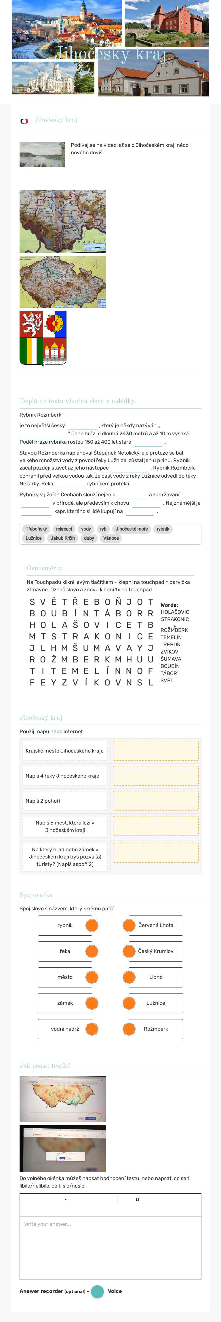 Jihočeský kraj worksheet preview image