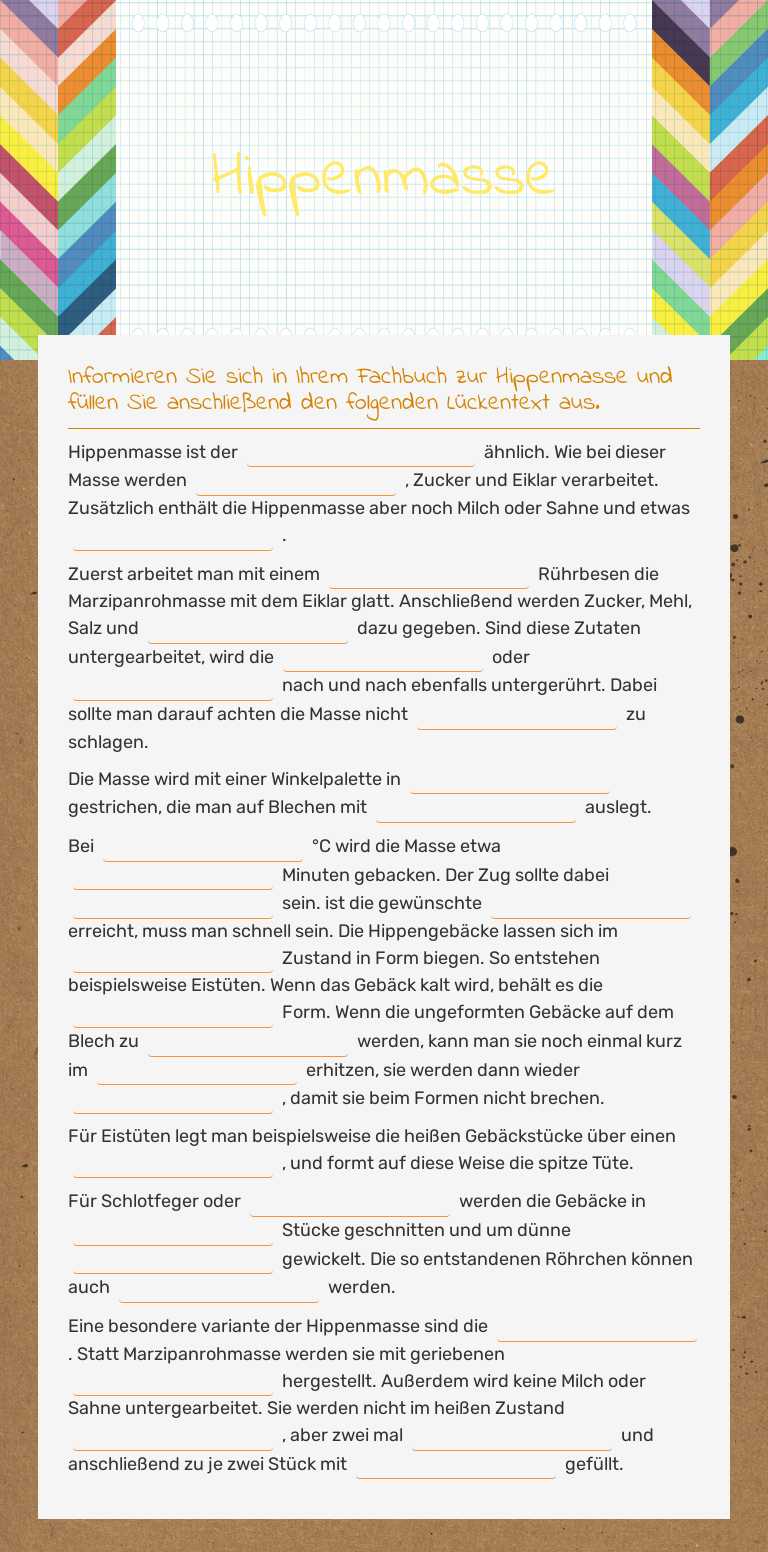Hippenmasse worksheet preview image