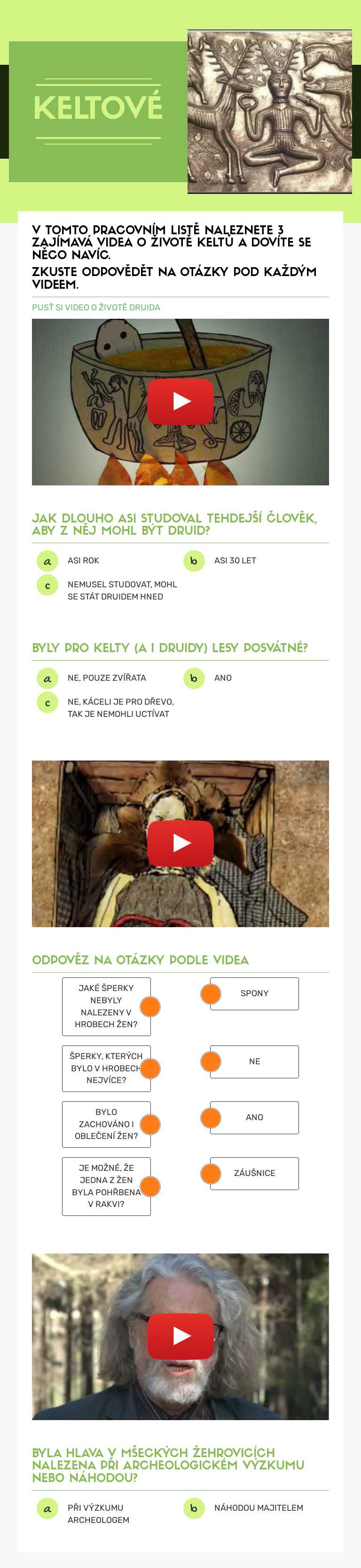 KELTOVÉ worksheet preview image