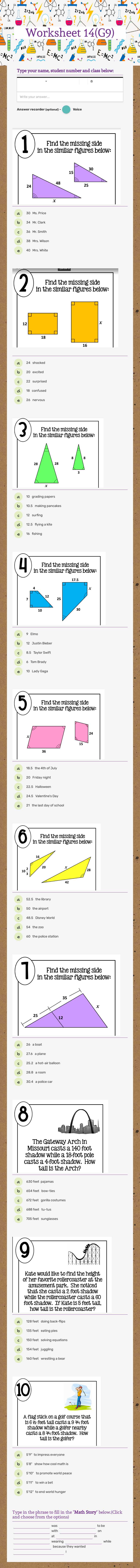 Worksheet 14(G9) worksheet preview image