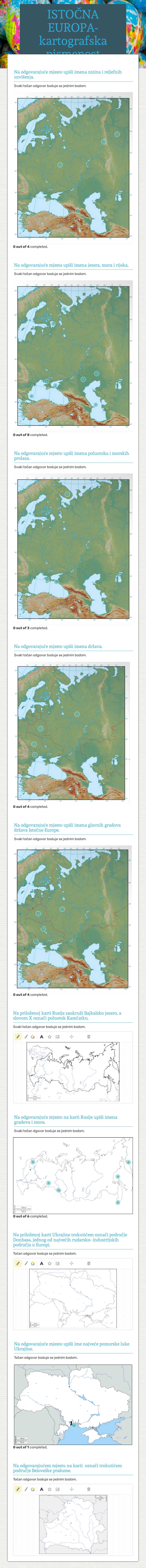 ISTOČNA EUROPA-kartografska pismenost worksheet preview image