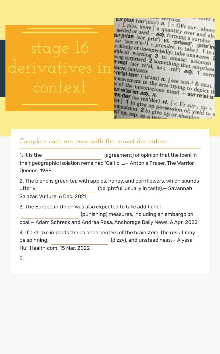 stage 16 derivatives in context worksheet preview image