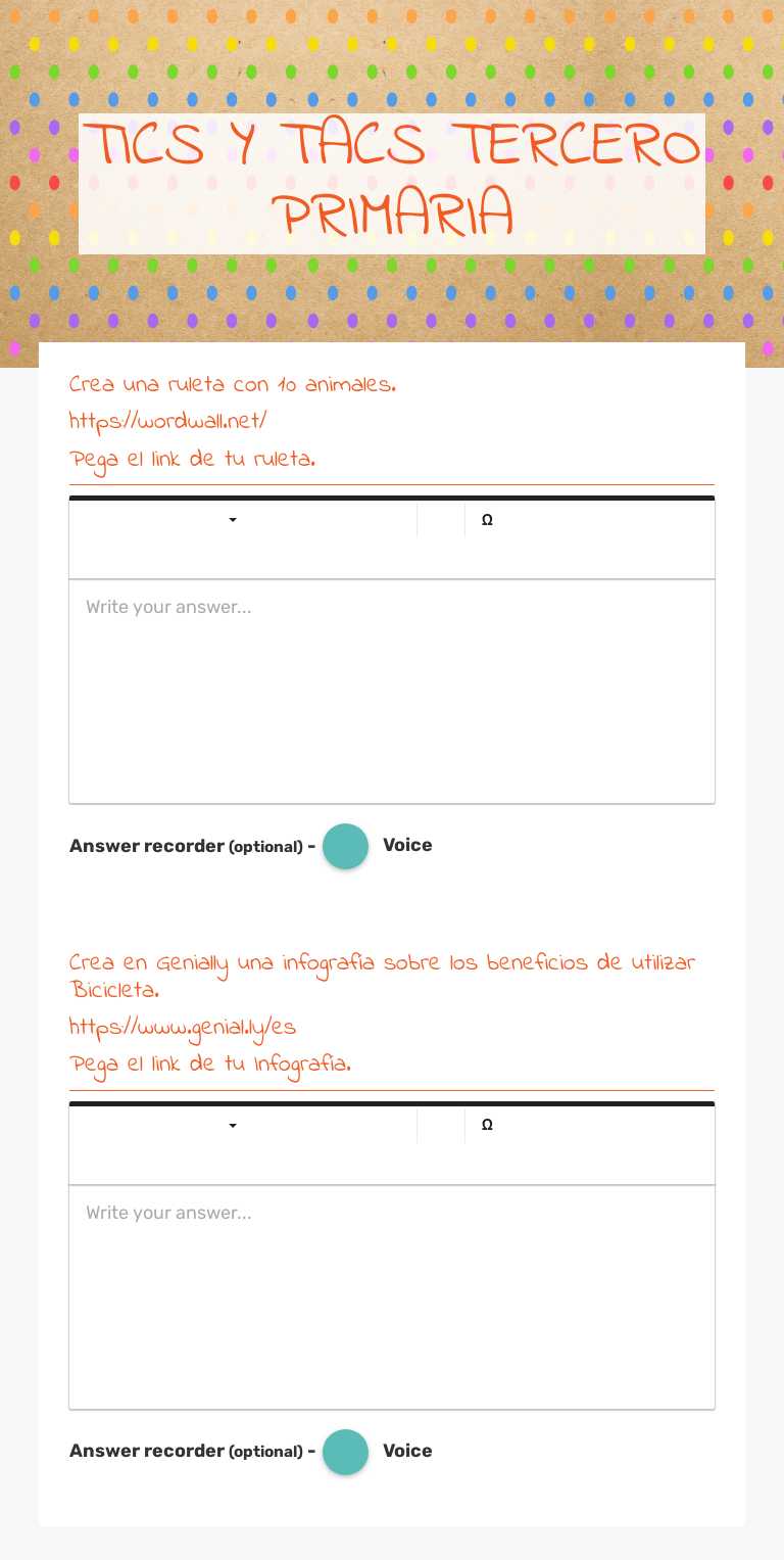 TICS Y TACS    TERCERO PRIMARIA worksheet preview image