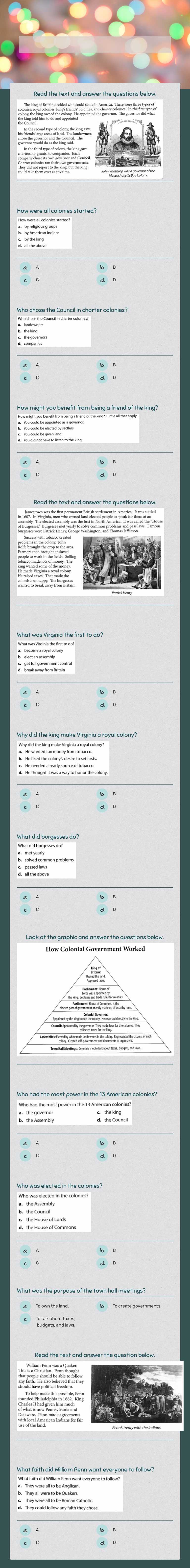 Social Studies - Week of Dec 7 Grade 5 worksheet preview