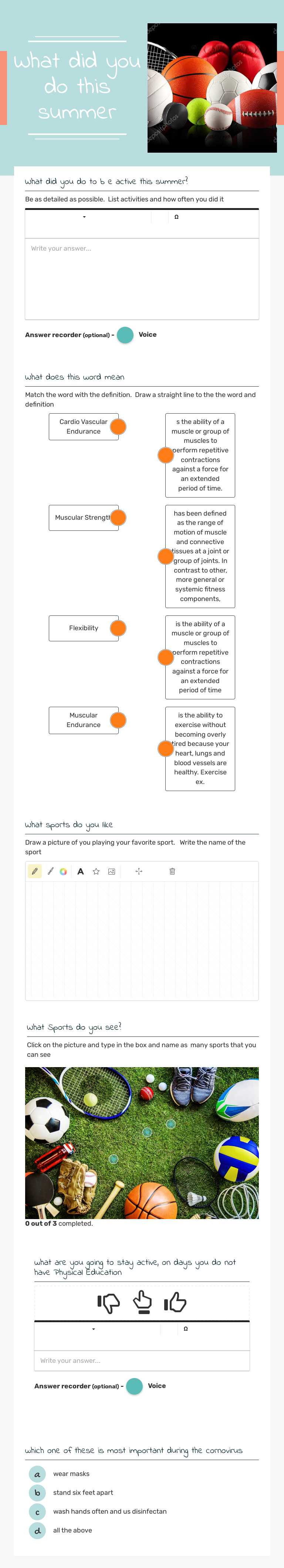 What did you do this summer Grade 4 worksheet preview