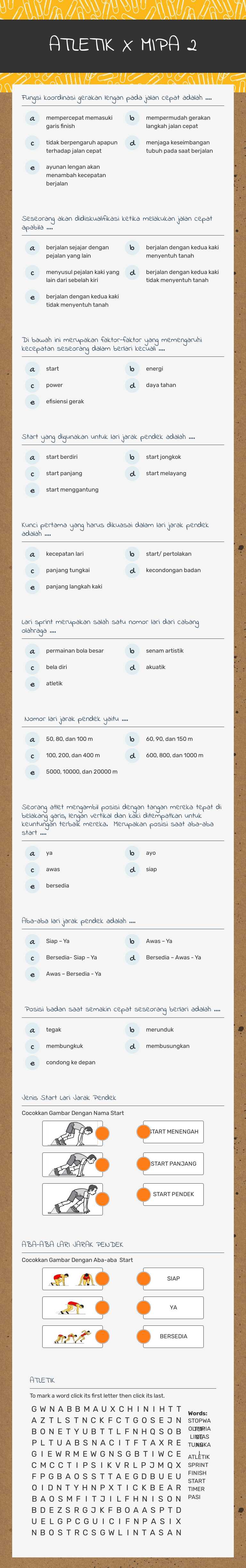 ATLETIK X MIPA 2 worksheet preview image