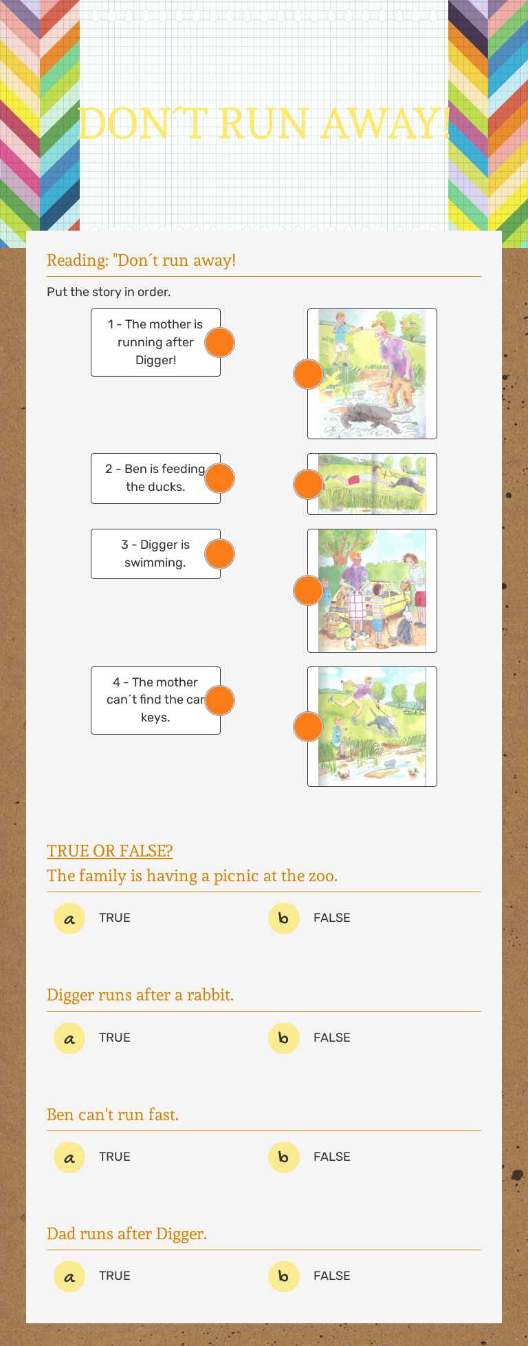 DON´T RUN AWAY! worksheet preview image