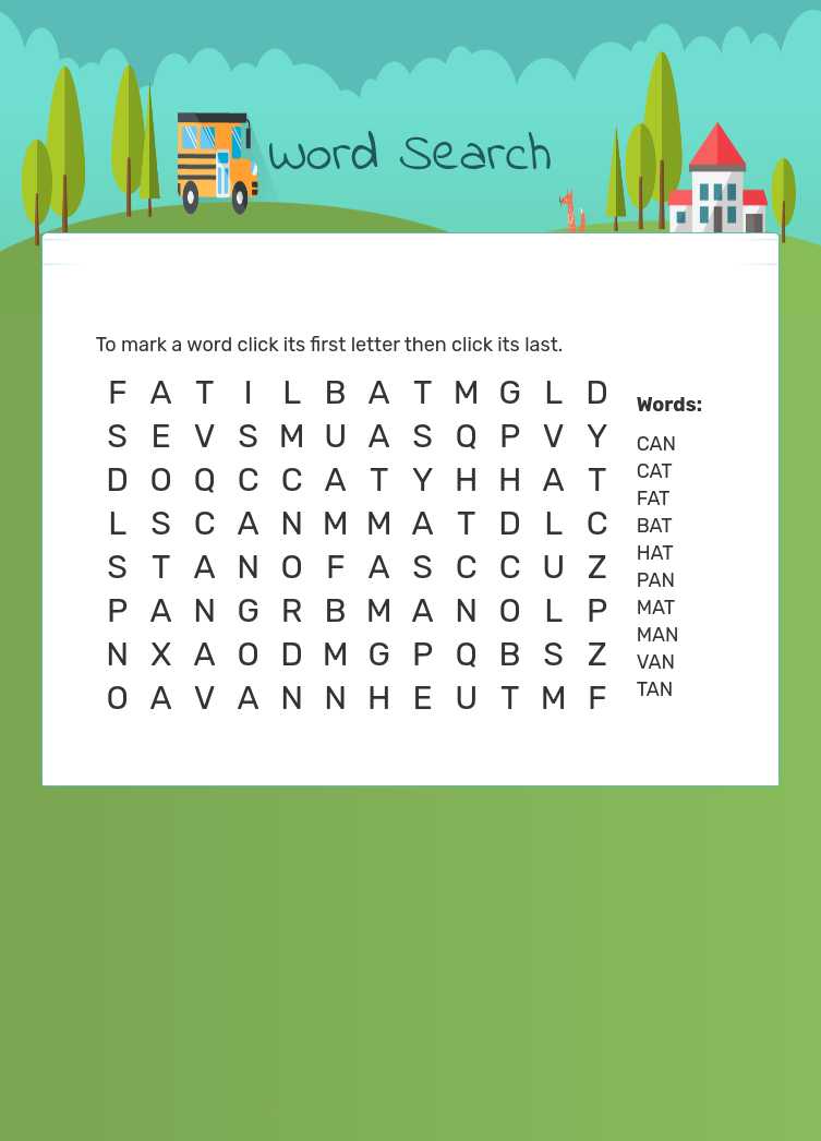 Word Search worksheet preview image