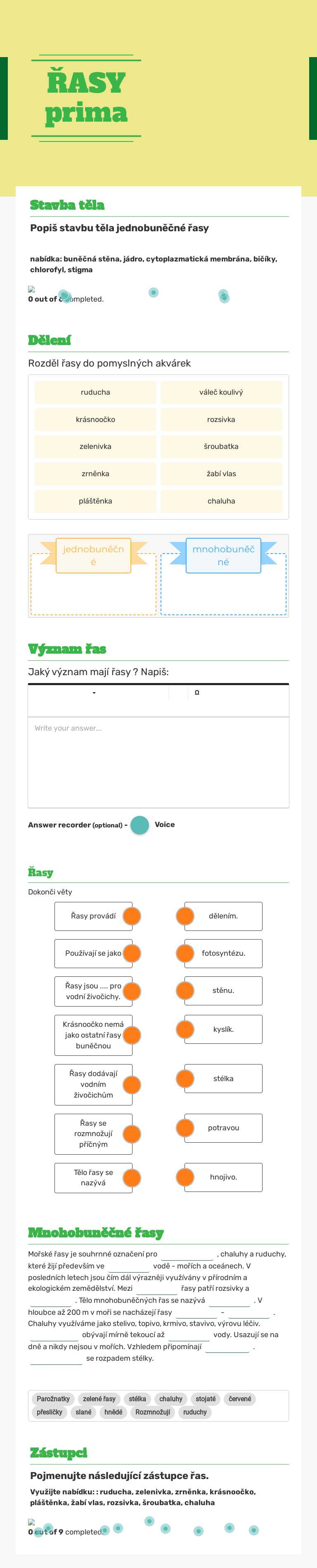 ŘASY prima worksheet preview image
