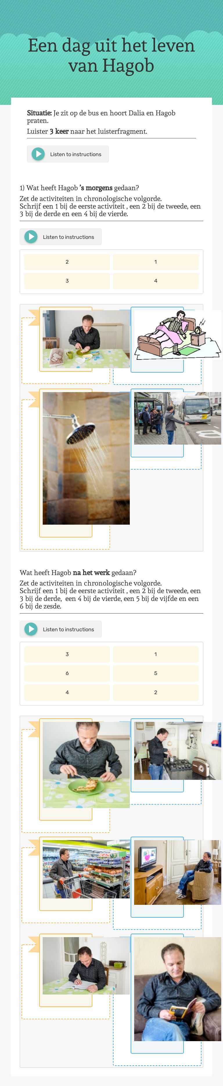 Een dag uit het leven van Hagob worksheet preview image
