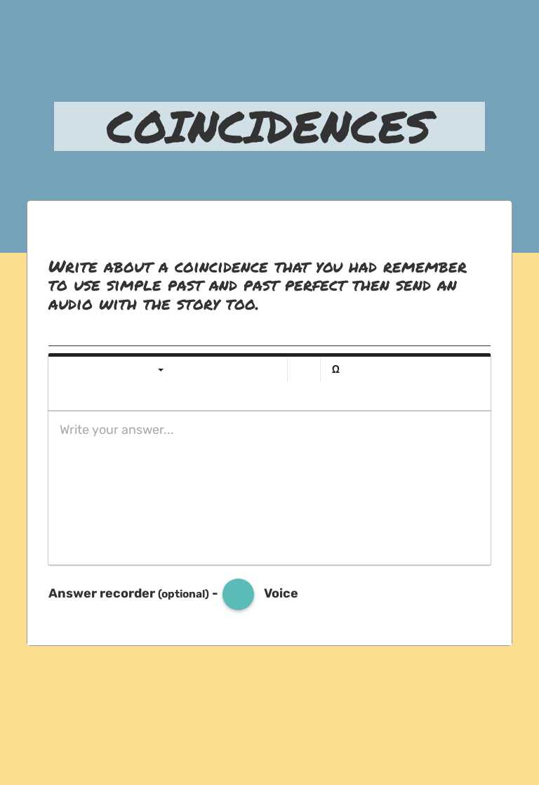 COINCIDENCES worksheet preview