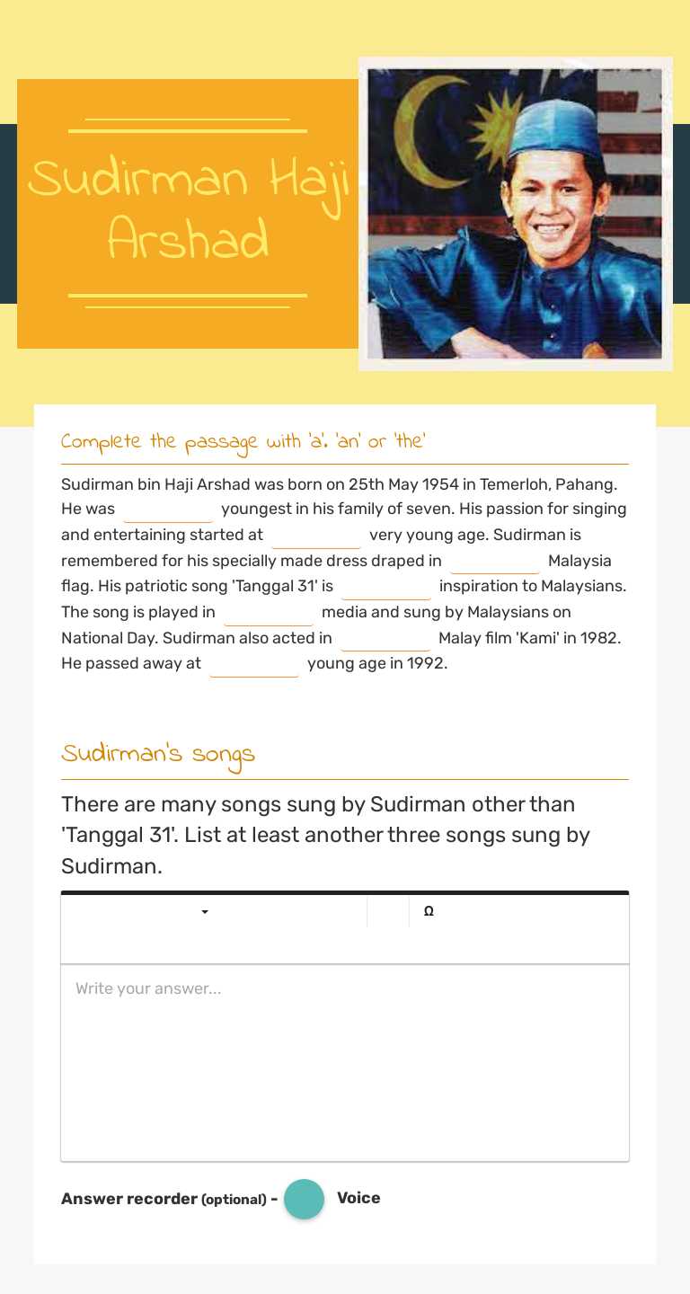 Sudirman Haji Arshad worksheet preview