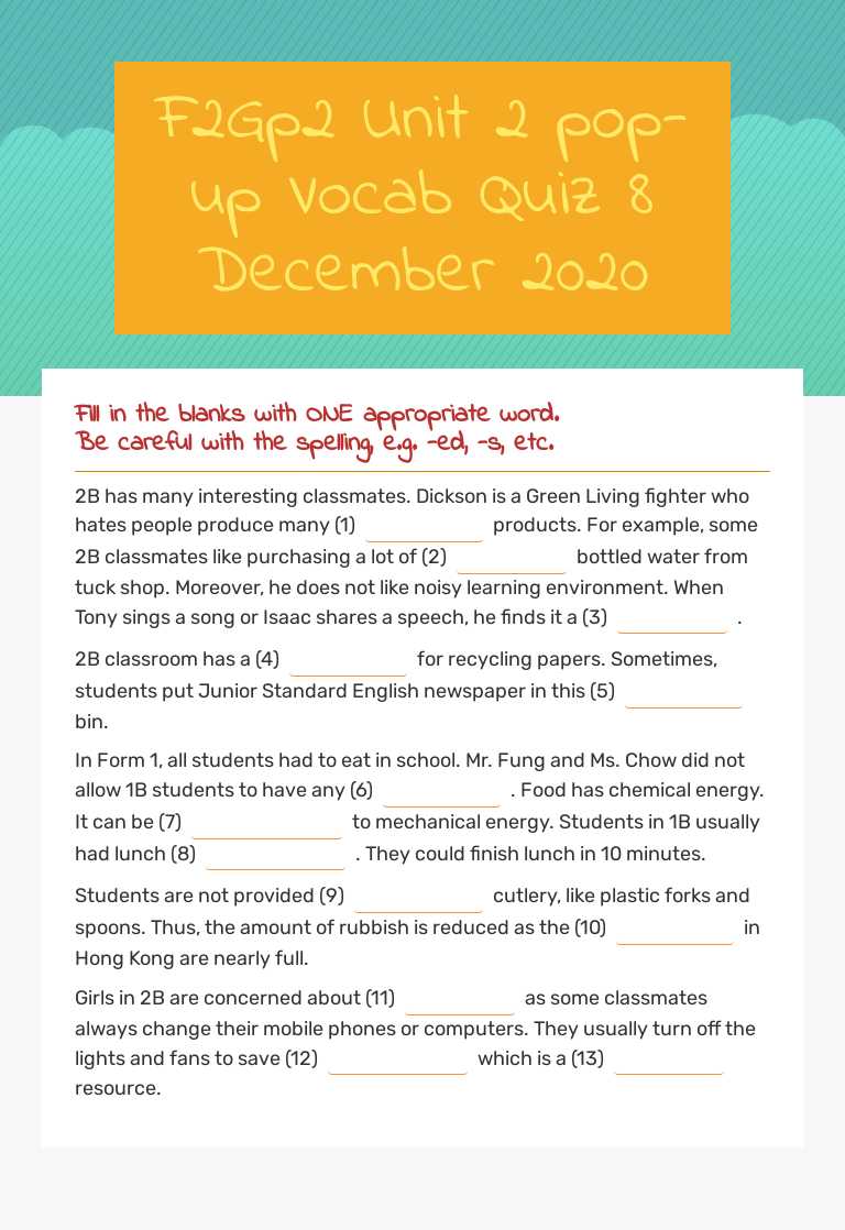 F2Gp2
Unit 2 pop-up Vocab Quiz
8 December 2020 worksheet preview image