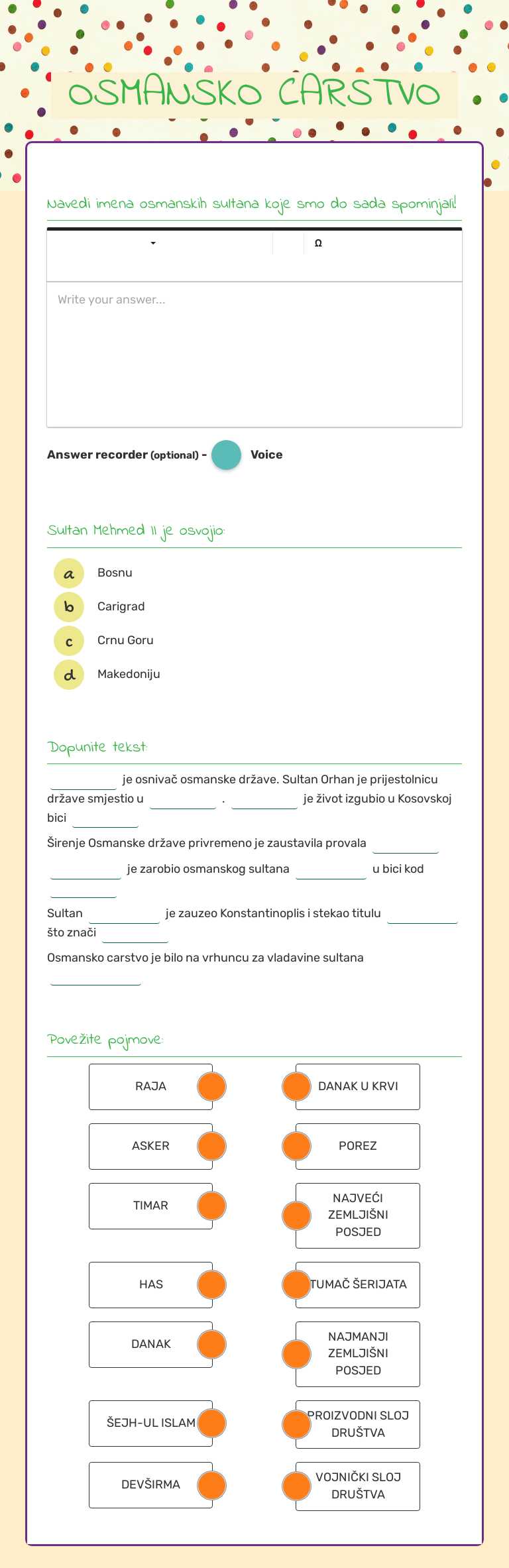 OSMANSKO CARSTVO worksheet preview image
