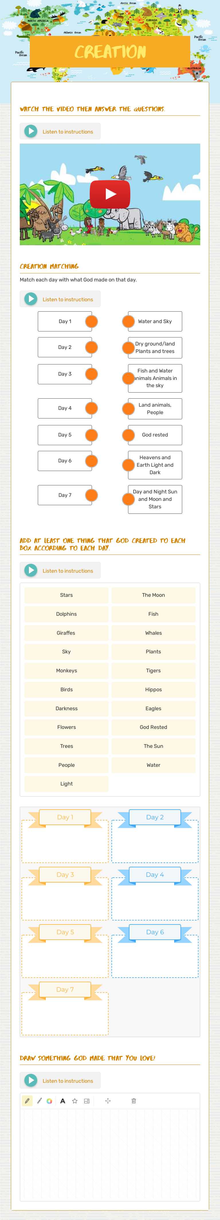 Creation Preschool worksheet preview