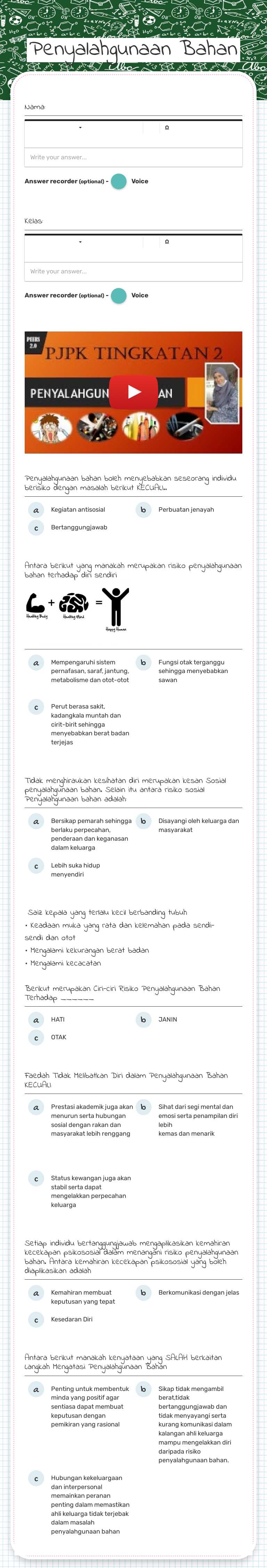 Penyalahgunaan Bahan worksheet preview image