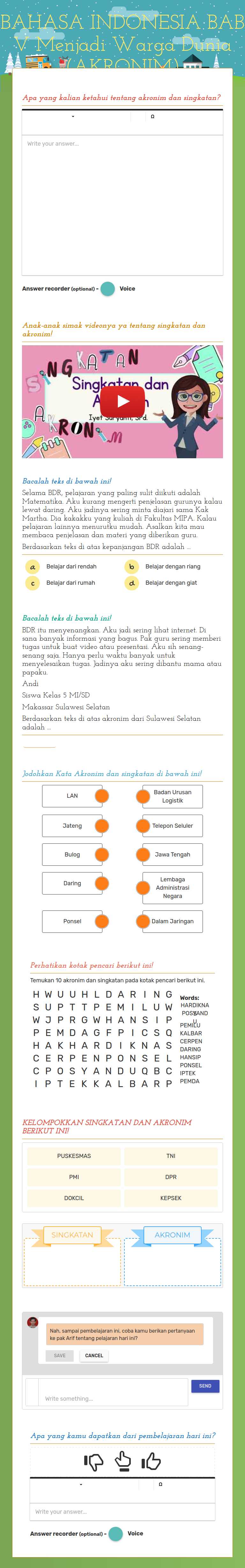 BAHASA INDONESIA BAB V
Menjadi Warga Dunia (AKRONIM) worksheet preview image