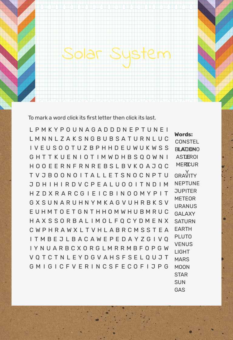 Solar System worksheet preview image