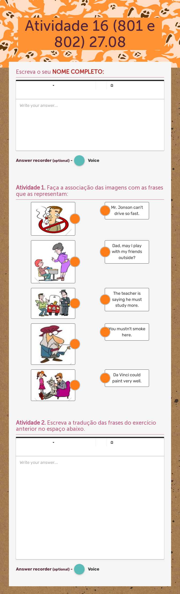 Atividade 16 (801 e 802) 27.08 worksheet preview image
