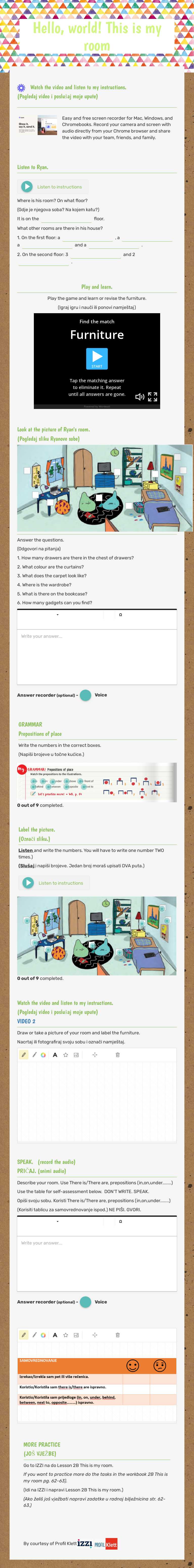 Hello, world!                      This is my room worksheet preview image