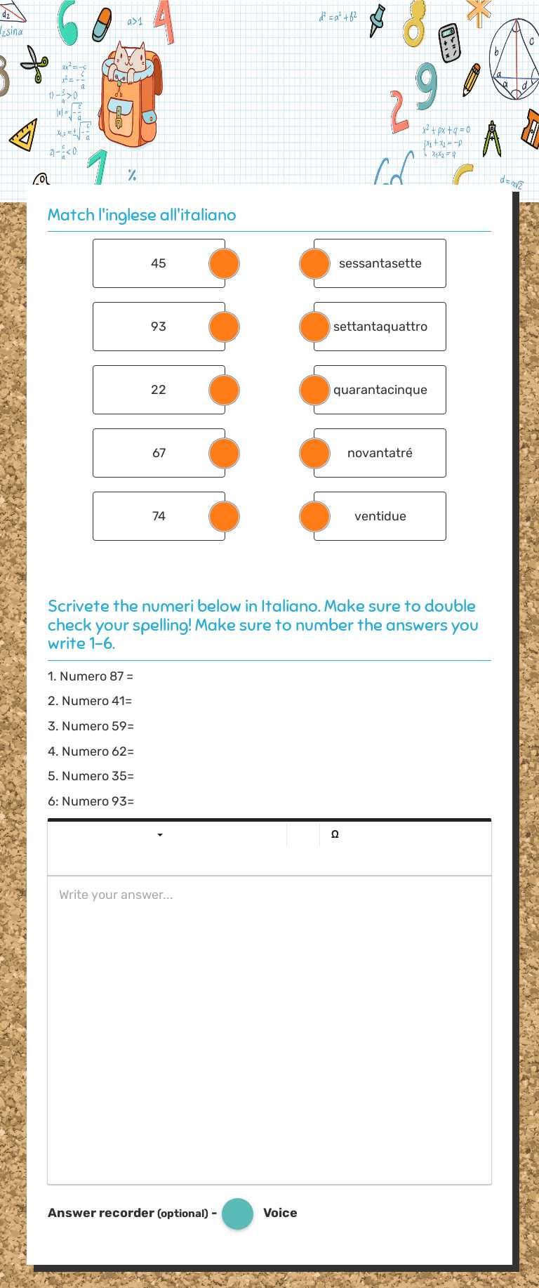 I numeri grandi worksheet preview