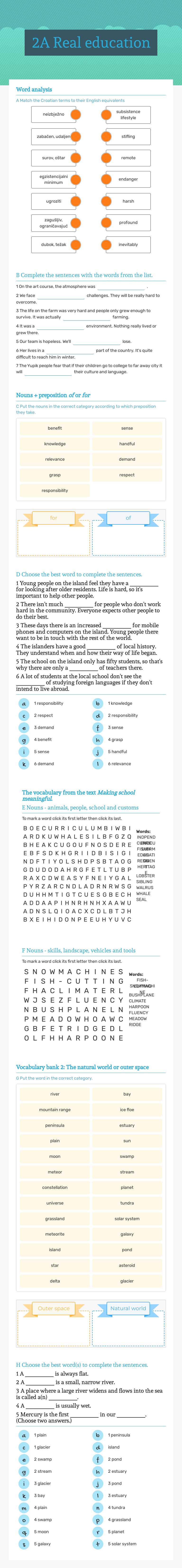 2A Real education worksheet preview image
