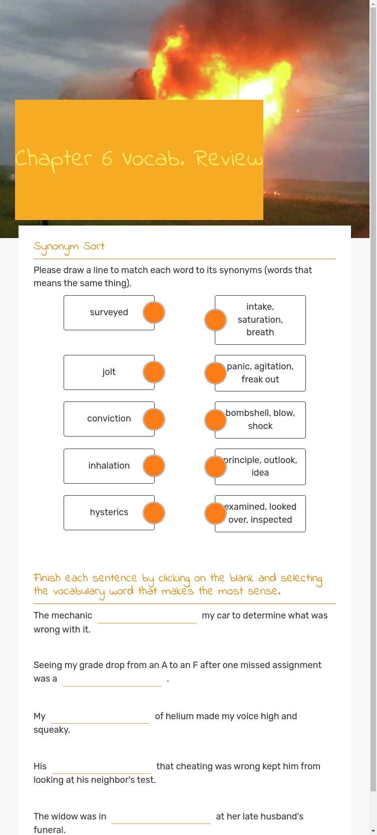 Chapter 6 Vocab. Review worksheet preview