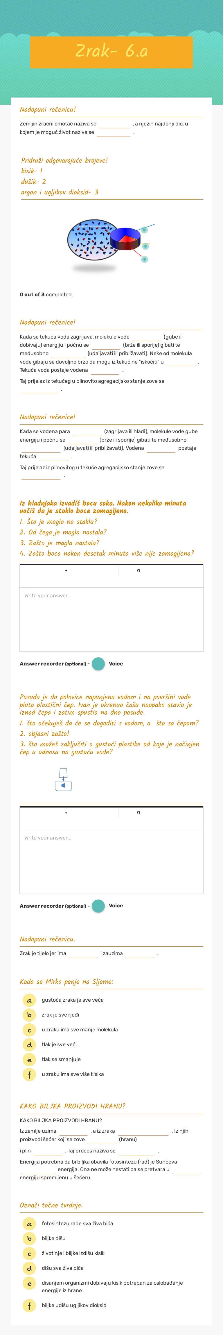 Zrak- 6.a Grade 6 worksheet preview