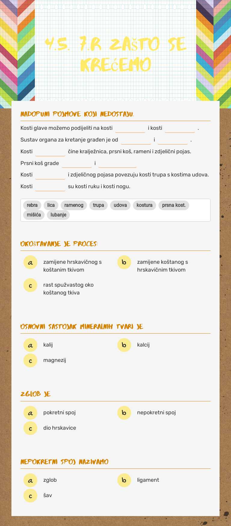 4.5. 7.r Zašto se krećemo Grade 7 worksheet preview