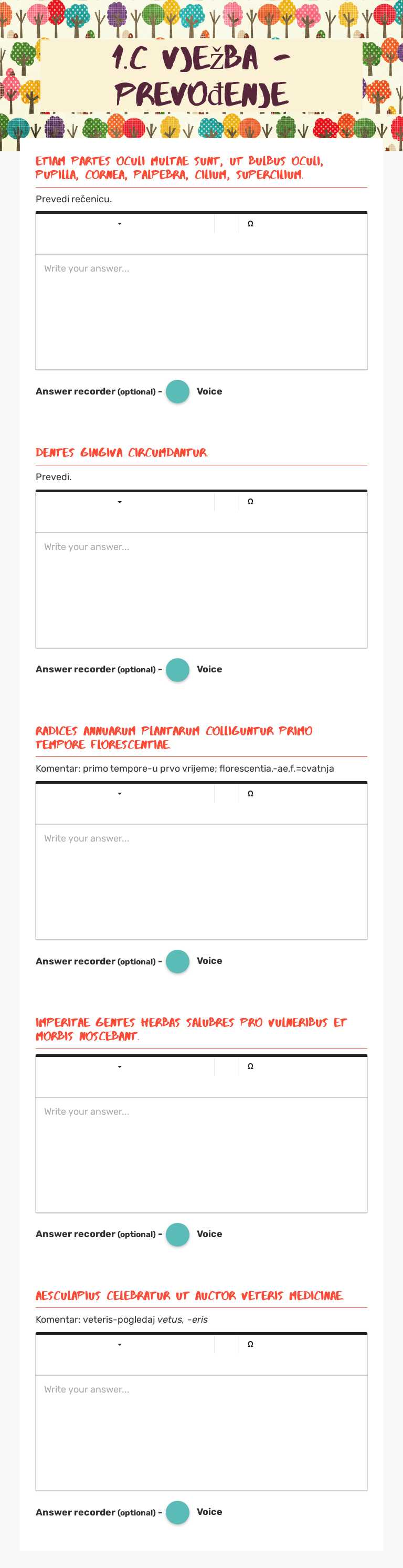 1.c vježba -prevođenje Grade 8 worksheet preview