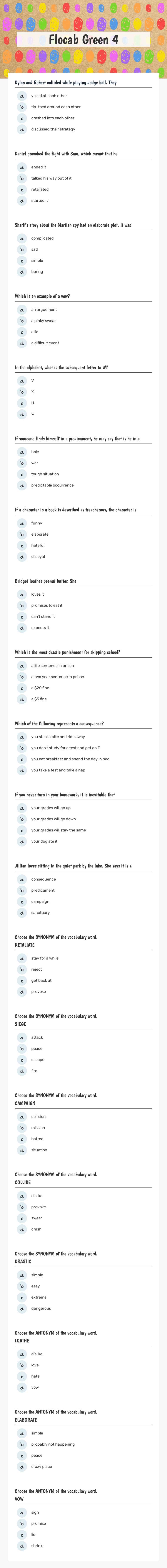 Flocab Green Unit 4 22/23 Grade 6 worksheet preview