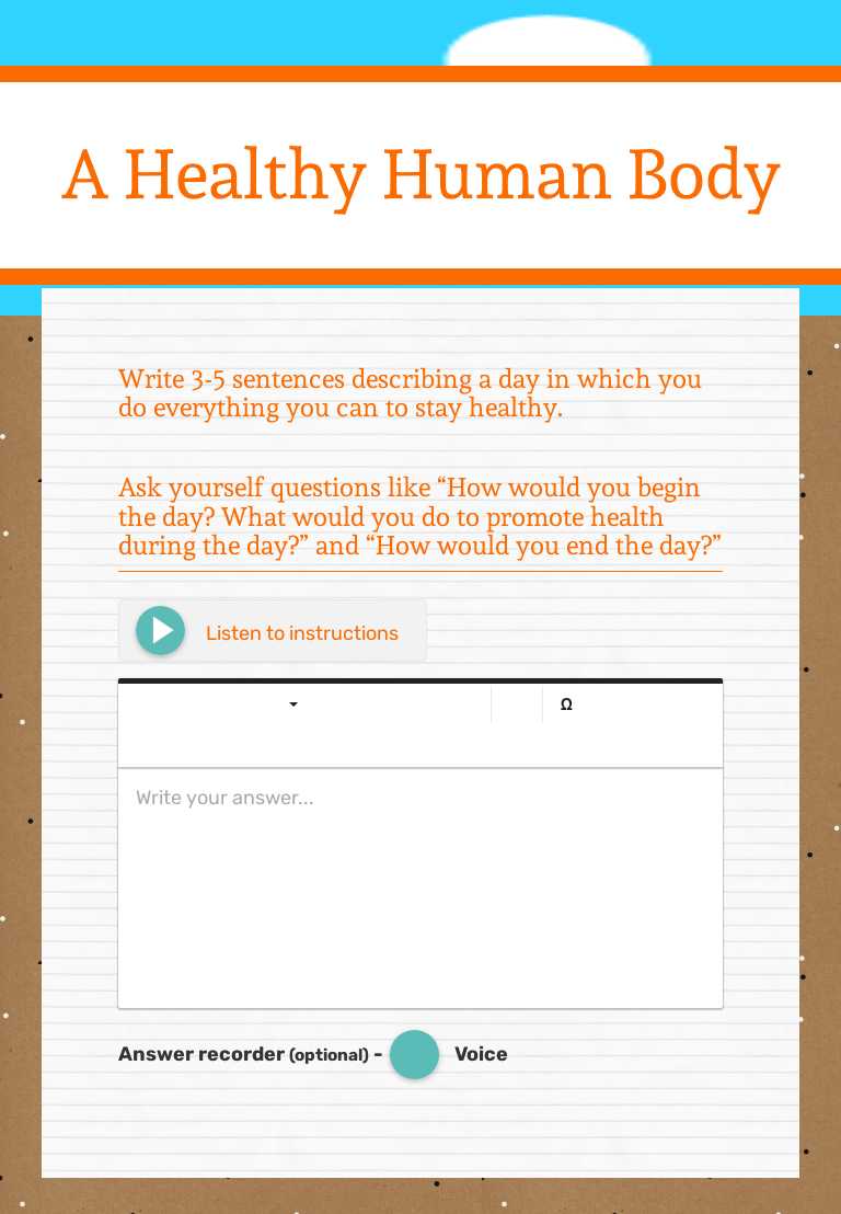 A Healthy Human Body Grade 2 worksheet preview