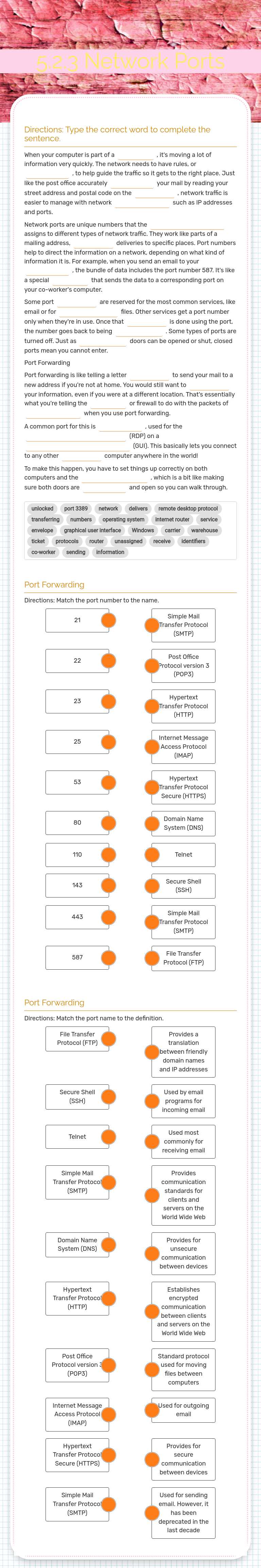 5.2.3 Network Ports worksheet preview image