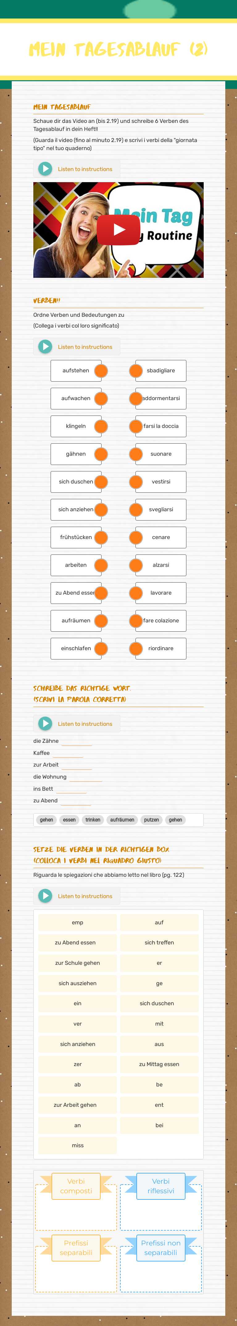 Mein Tagesablauf (2) worksheet preview image