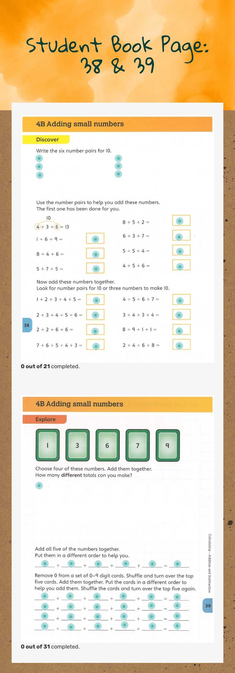 Student Book Page: 38 & 39 worksheet preview image