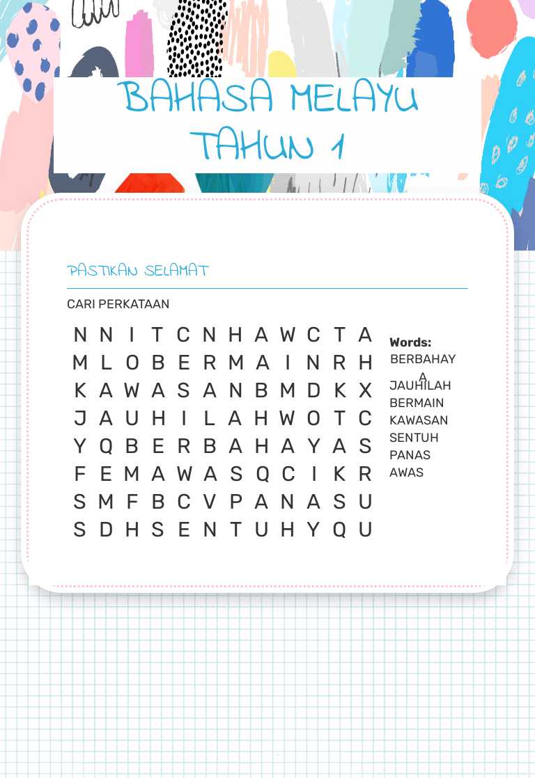 BAHASA MELAYU TAHUN 1 worksheet preview image