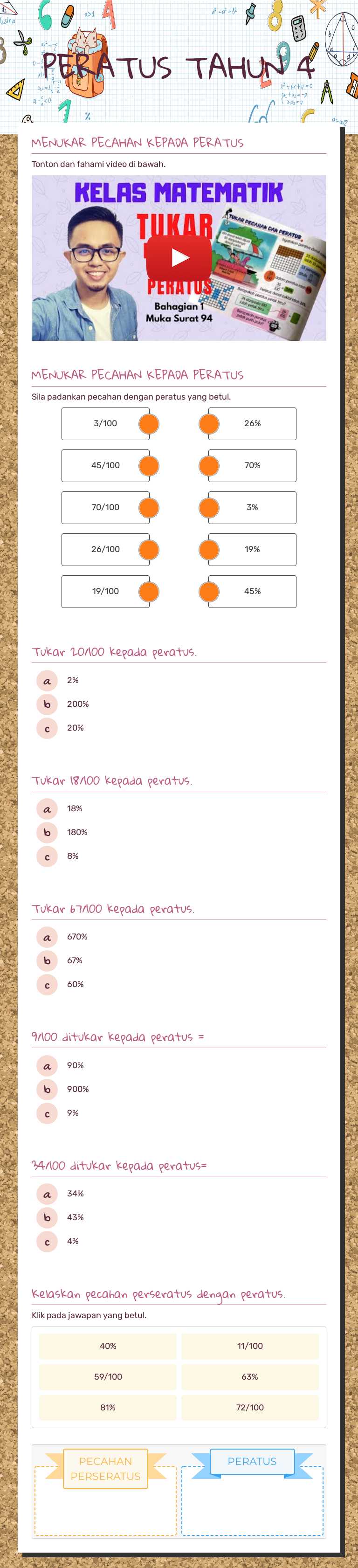 PERATUS TAHUN 4 worksheet preview image