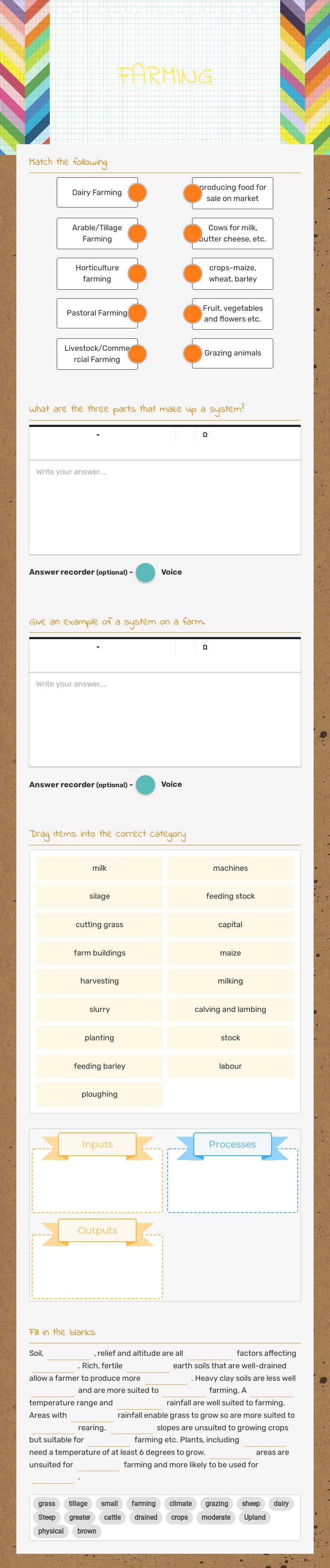 FARMING Grade 2 worksheet preview