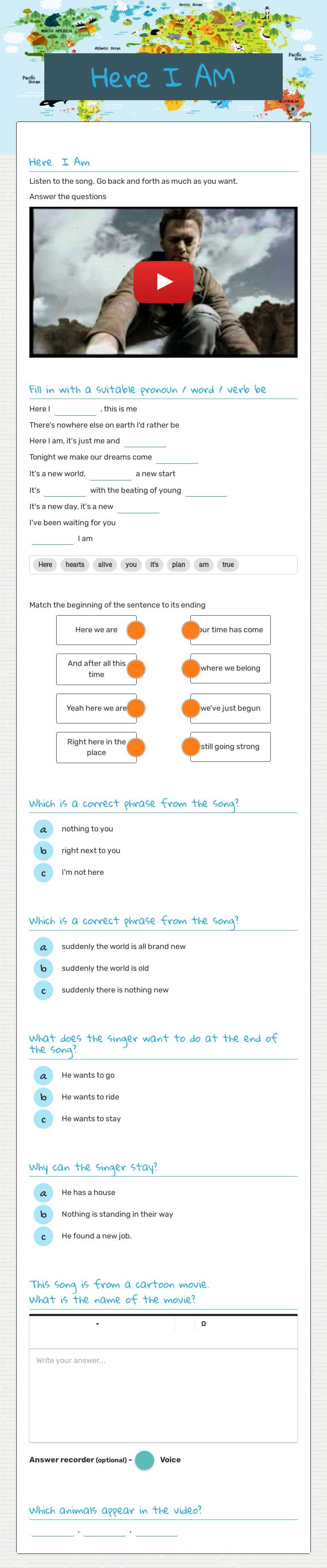Here I AM worksheet preview image