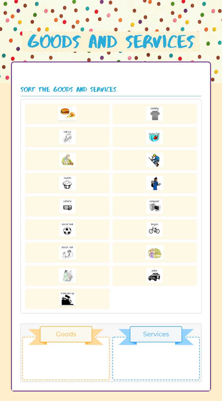 Goods and Services worksheet preview image