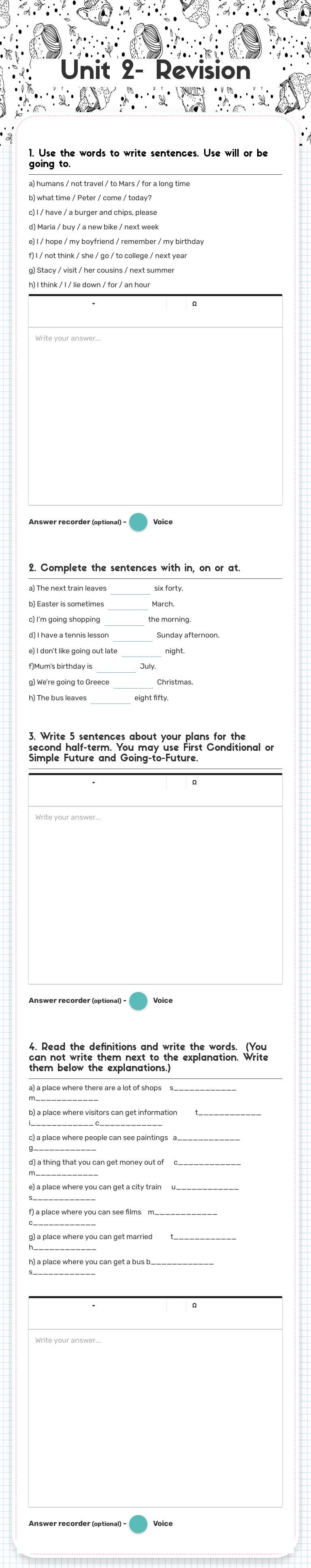 Unit 2- Revision worksheet preview image