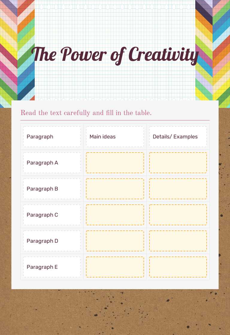 The Power of Creativity worksheet preview image